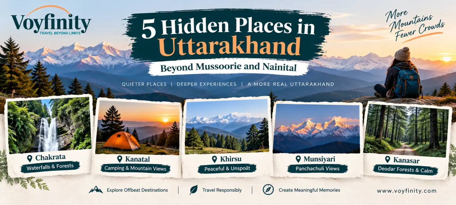 Hidden places in Uttarakhand including Chakrata, Kanatal, Khirsu, Munsiyari and Kanasar