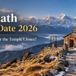 Tungnath Temple with Himalayan mountains during early winter in Uttarakhand